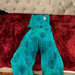 tube top and hippie pant set